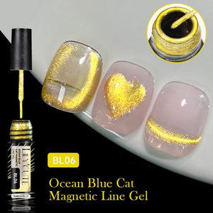 Ocean Blue Cat Magnetic Line Gel 5ml Gel Nail Polish LILYCUTE BL06