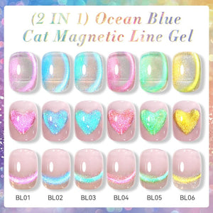 Ocean Blue Cat Magnetic Line Gel 5ml Gel Nail Polish LILYCUTE