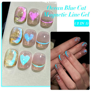 Ocean Blue Cat Magnetic Line Gel 5ml Gel Nail Polish LILYCUTE