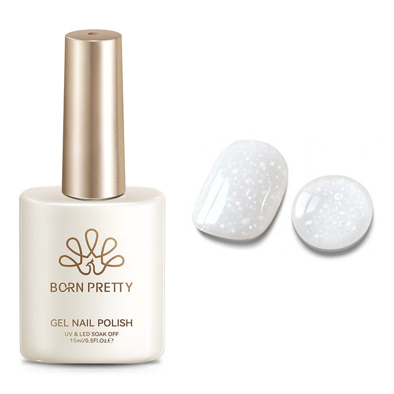 White Snow Glitter Jelly Gel 15ml Gel Nail Polish BORN PRETTY