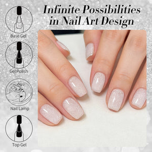 White Snow Glitter Jelly Gel 15ml Gel Nail Polish BORN PRETTY