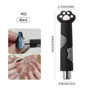 Cylindrical Magnetic Stick Cute Cat Paw Handle Black Tools & Accessories No Brand