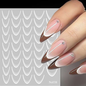 3D Gradient French Line Nail Stickers Nail Sticker No Brand