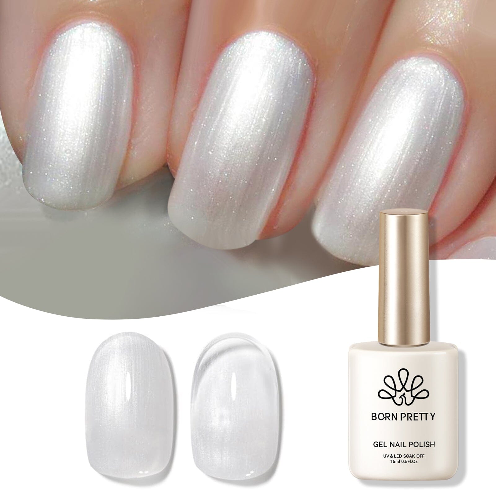 Shimmer Pearl Gel Polish Moonlit Pearl 15ml Gel Nail Polish BORN PRETTY