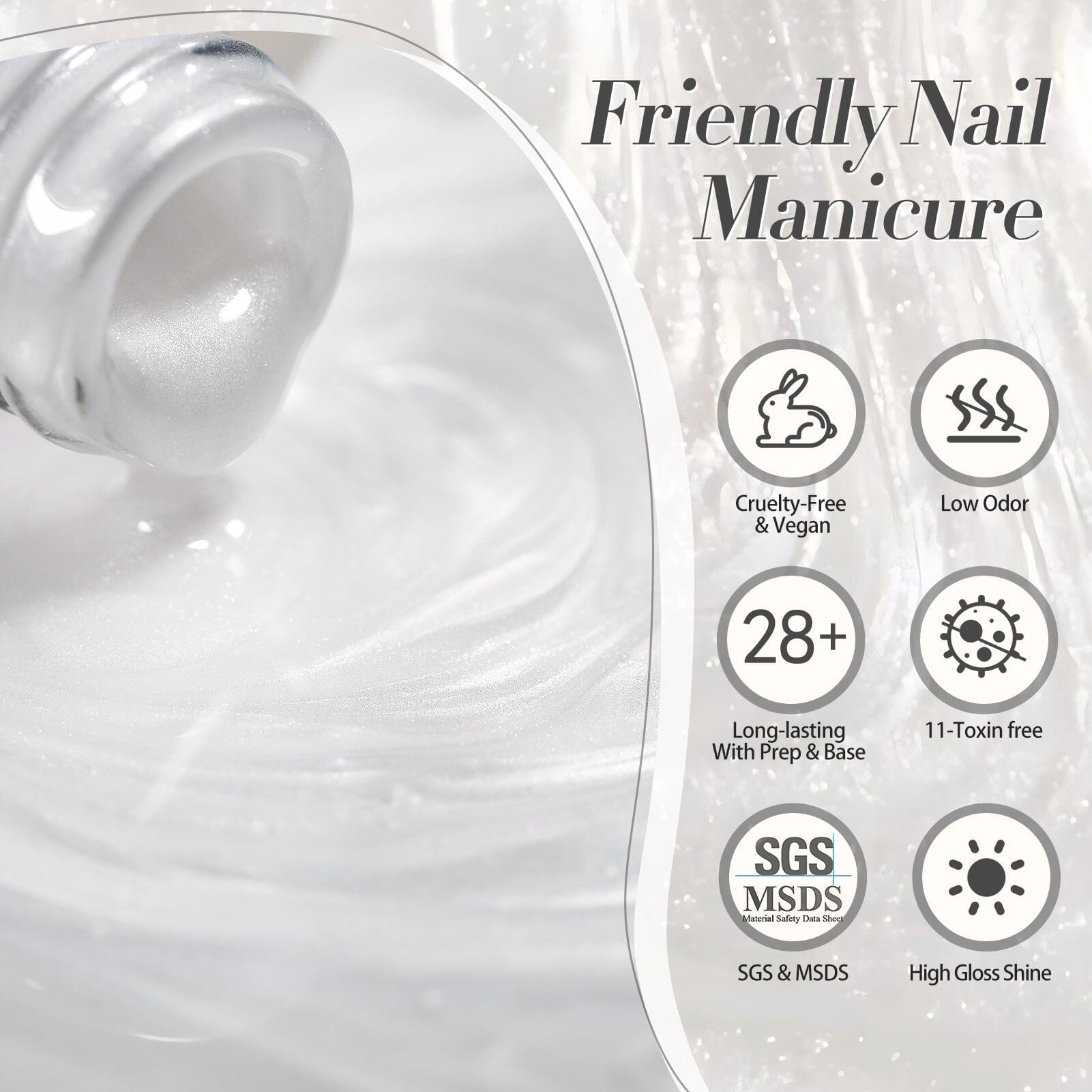 Shimmer Pearl Gel Polish Moonlit Pearl 15ml Gel Nail Polish BORN PRETTY