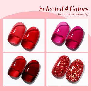 4 Colors Ruby Rose Jelly Gel Polish Set 7ml Gel Nail Polish BORN PRETTY