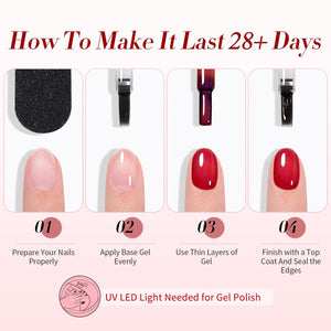 4 Colors Ruby Rose Jelly Gel Polish Set 7ml Gel Nail Polish BORN PRETTY