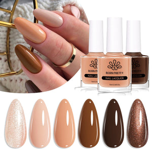 6 Colors Nude Brown Nail Polish Set 10ml Nail Polish BORN PRETTY