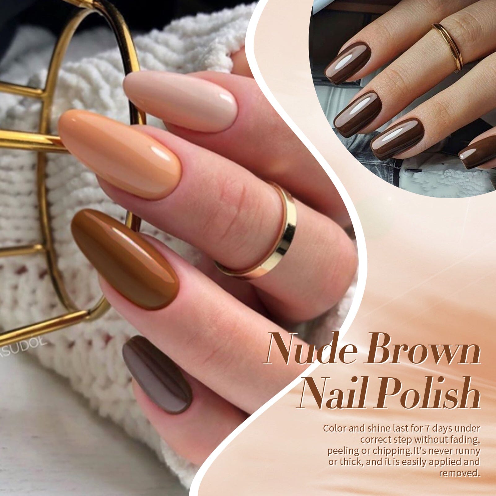 6 Colors Nude Brown Nail Polish Set 10ml Nail Polish BORN PRETTY