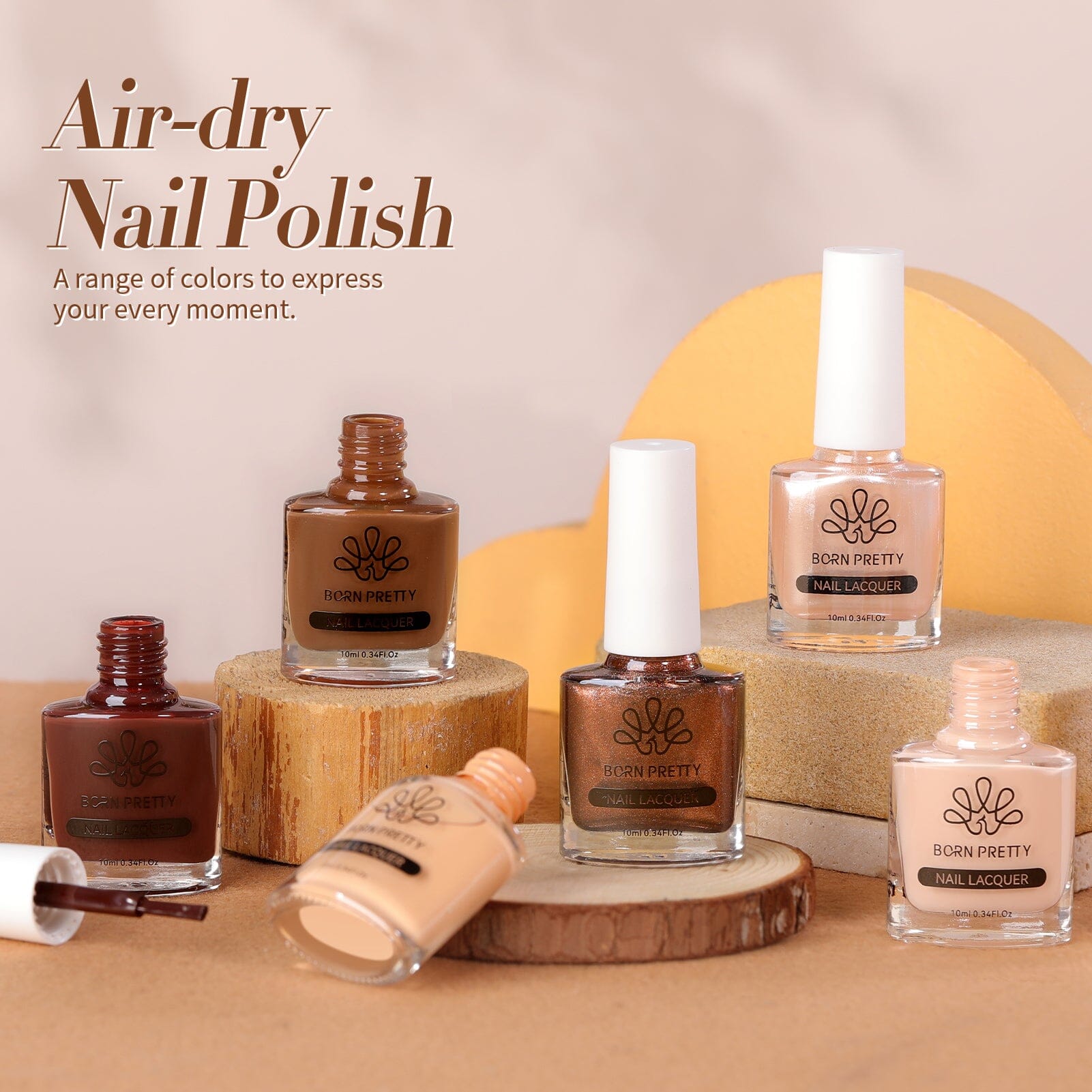 6 Colors Nude Brown Nail Polish Set 10ml Nail Polish BORN PRETTY