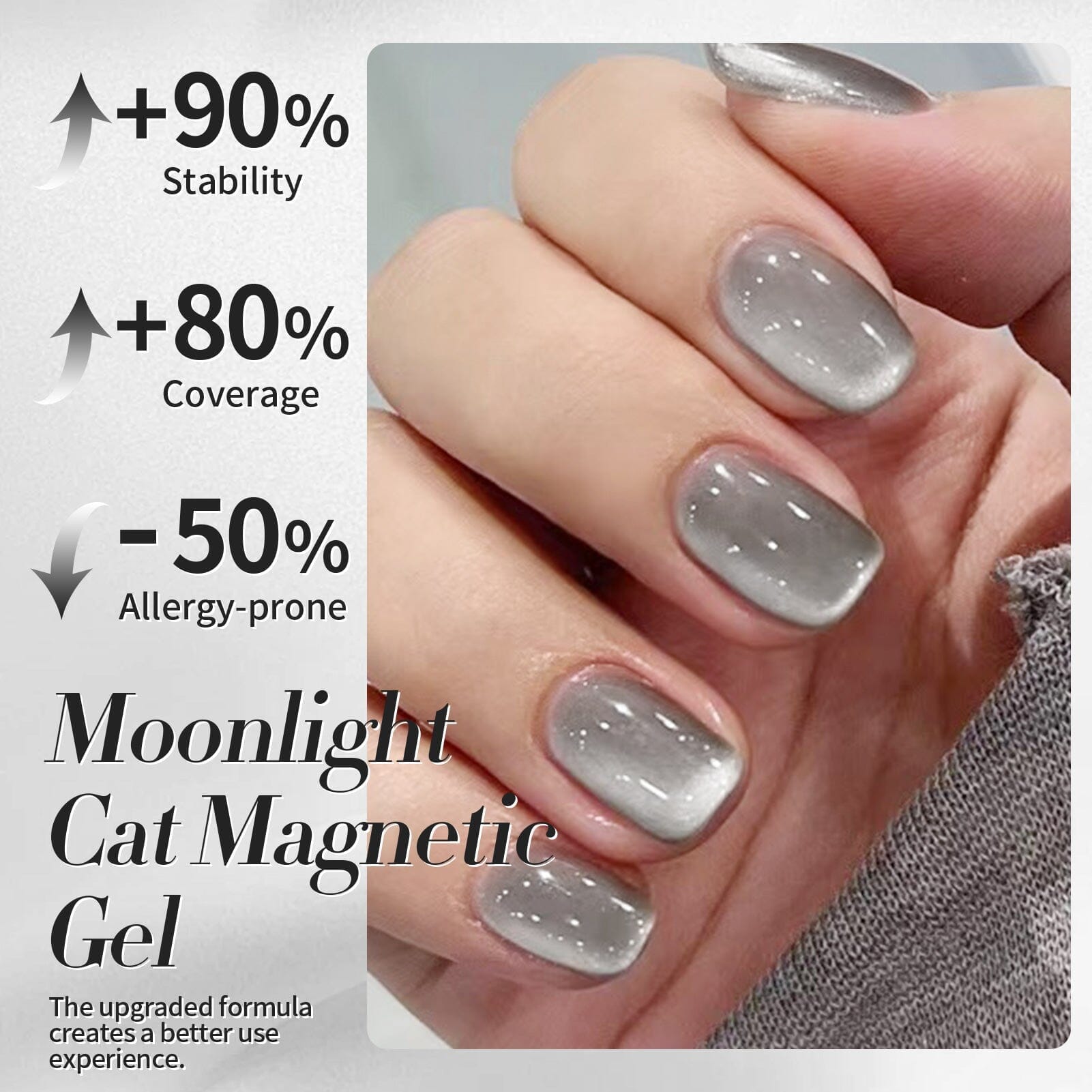 Moonlight Cat Magnetic Gel - Gray 15ml Gel Nail Polish BORN PRETTY