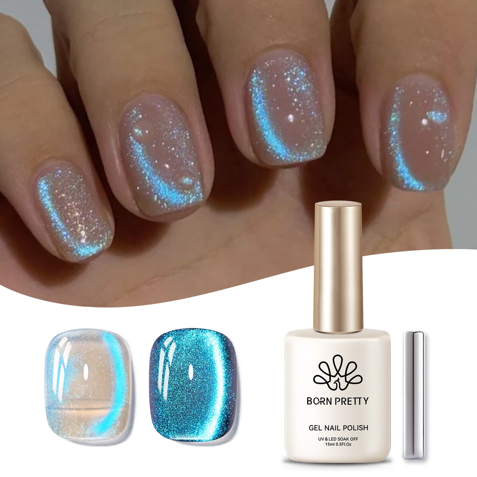 Blue Auroras Cat Magnetic Gel Polish 15ml Gel Nail Polish BORN PRETTY