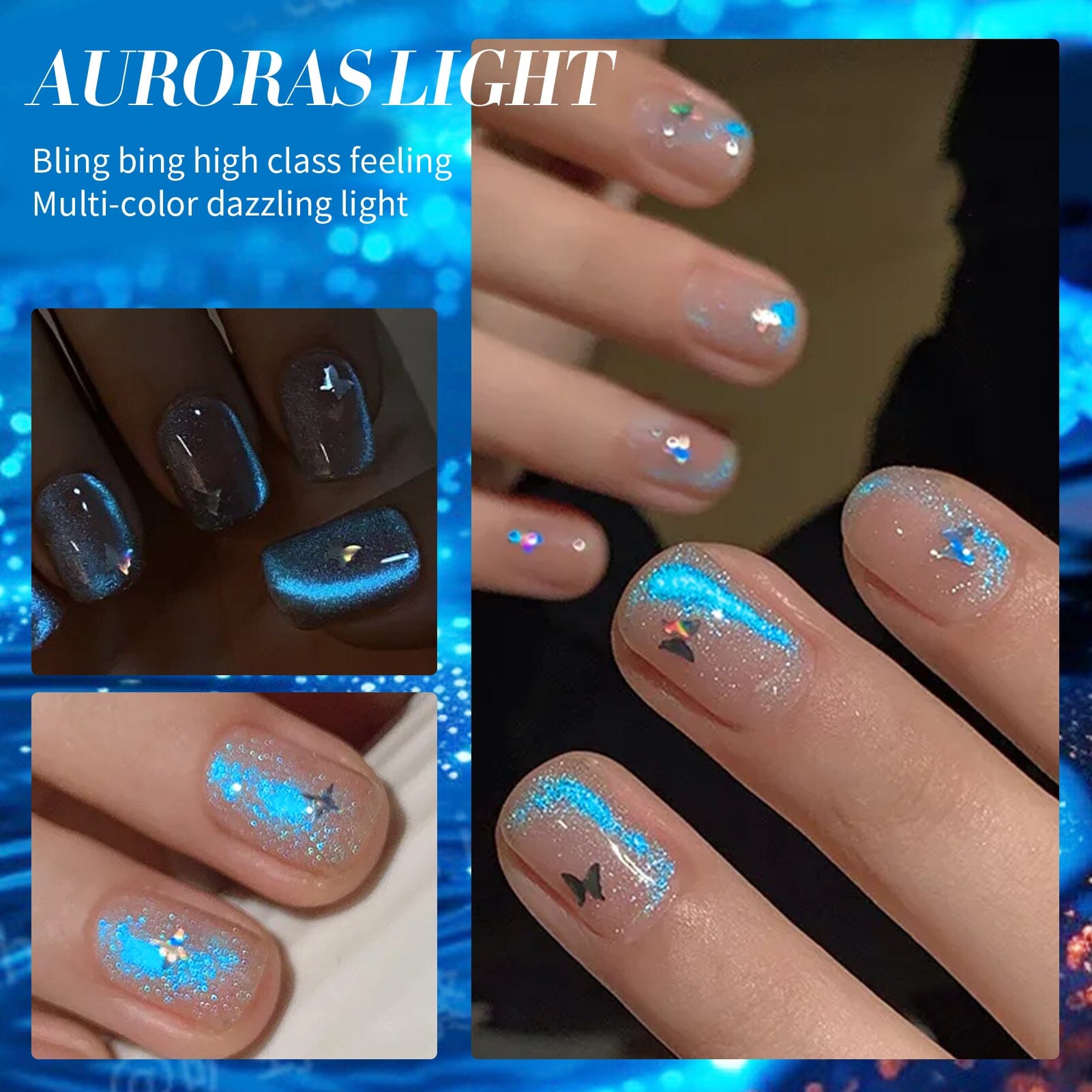 Blue Auroras Cat Magnetic Gel Polish 15ml Gel Nail Polish BORN PRETTY
