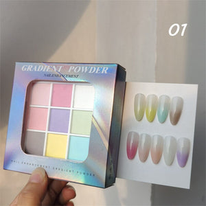 9 Grids Solid Ombre Nail Powder Nail Powder No Brand 01