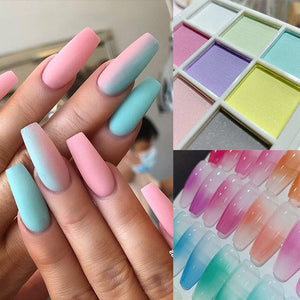 9 Grids Solid Ombre Nail Powder Nail Powder No Brand