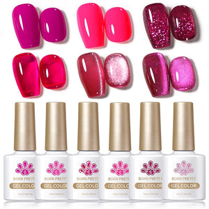 6 Colors Vivi Magenta Gel Polish Set 10ml Gel Nail Polish BORN PRETTY