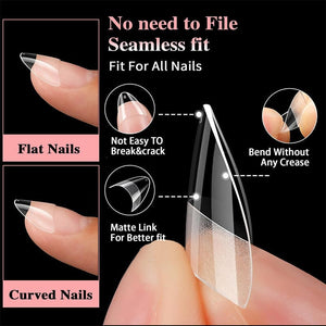 120/240pcs Half Cover Matte Short Almond Nail Tips Nail Tips No Brand