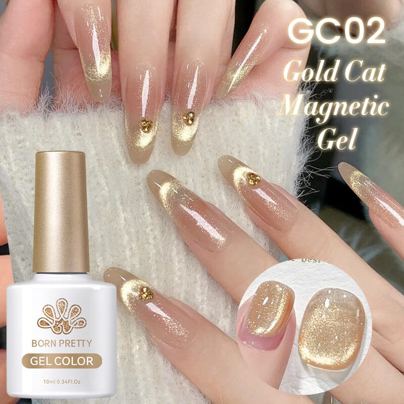 10ml Gold Cat Magnetic Gel GC02 Gel Nail Polish BORN PRETTY