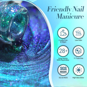 Water Light Cat Magnetic Gel Polish MY83 Sea Blue 10ml HEMA/TPO FREE Gel Nail Polish BORN PRETTY