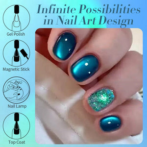 Water Light Cat Magnetic Gel Polish MY83 Sea Blue 10ml HEMA/TPO FREE Gel Nail Polish BORN PRETTY