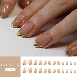 24pcs DY1312-B7 Almond Press on Nails Nail Tips No Brand