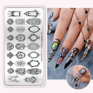 CHURCH WINDOW-N12 Nail Stamping Plate Stamping Nail BORN PRETTY