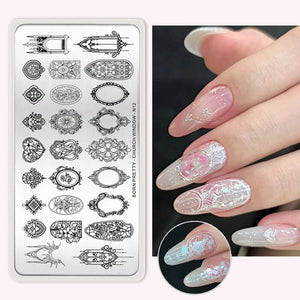 CHURCH WINDOW-N12 Nail Stamping Plate Stamping Nail BORN PRETTY