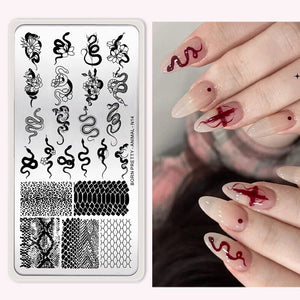 Animal Flowers Design Nail Stamping Plates N12 N13 N14 N15 Stamping Nail BORN PRETTY ANIMAL-N14
