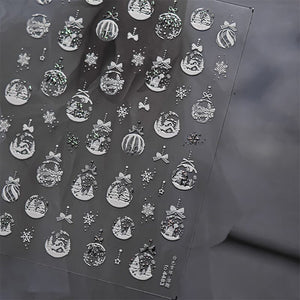 Christmas 5D Nail Stickers to4483 Silver Nail Sticker No Brand