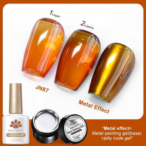 3pcs Metal Effect Gel Set Gel Nail Polish BORN PRETTY Set 17