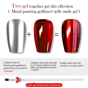 3pcs Metal Effect Gel Set #15 Gel Nail Polish BORN PRETTY