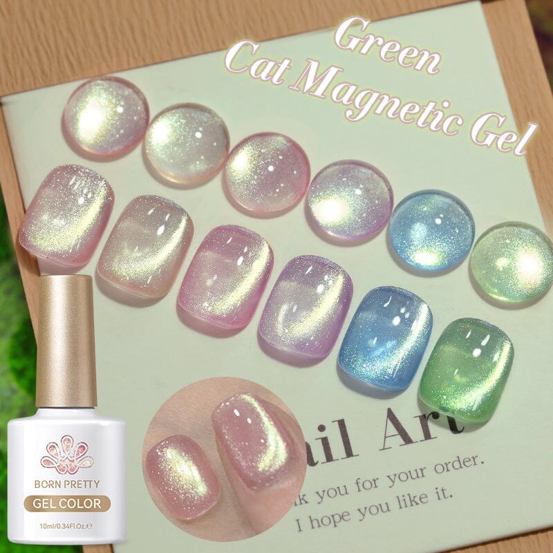 Green Cat Magnetic Gel Polish 10ml Gel Nail Polish BORN PRETTY 6 Colors