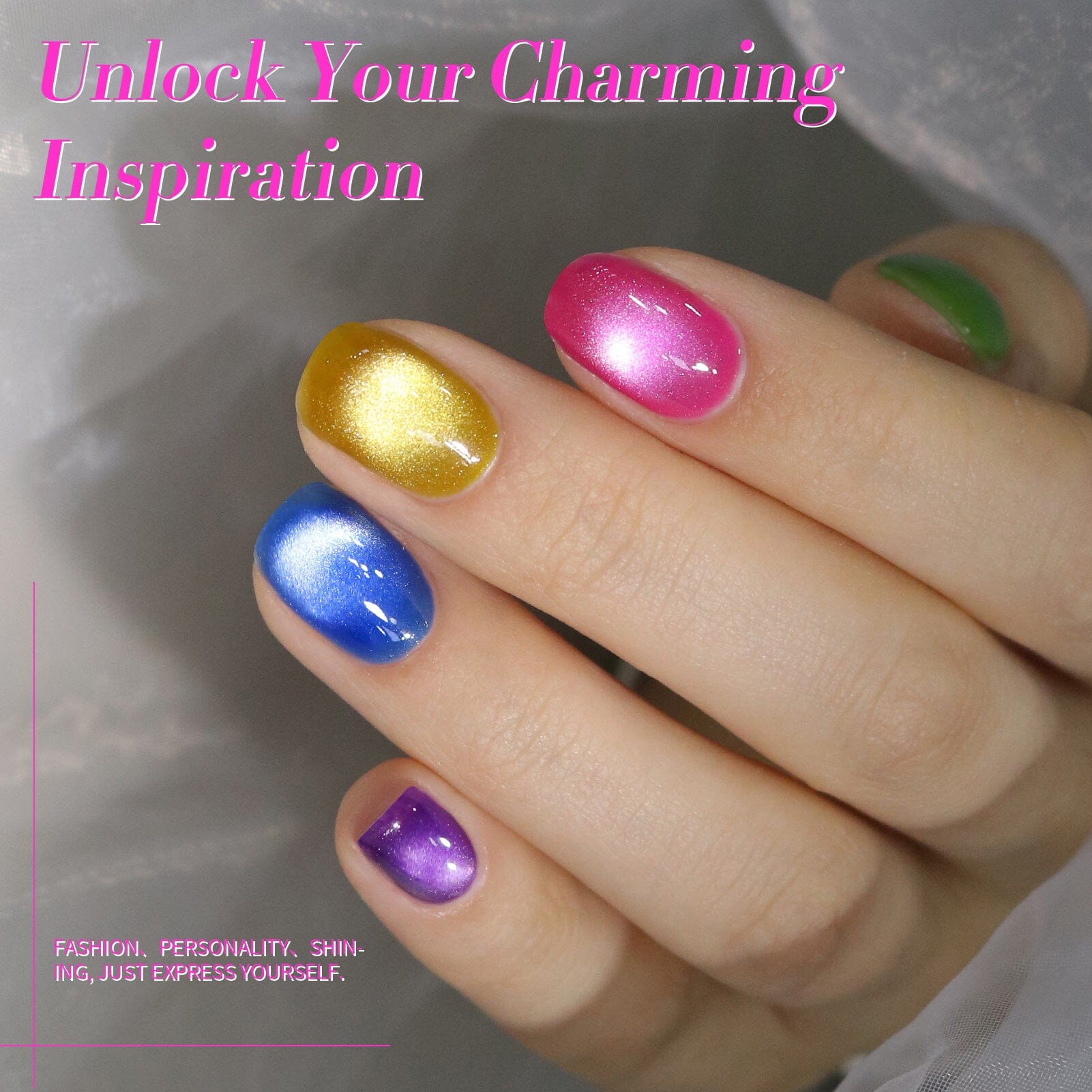 6 Colors Neon Glass Cat Magnetic Gel 7ml Gel Nail Polish BORN PRETTY