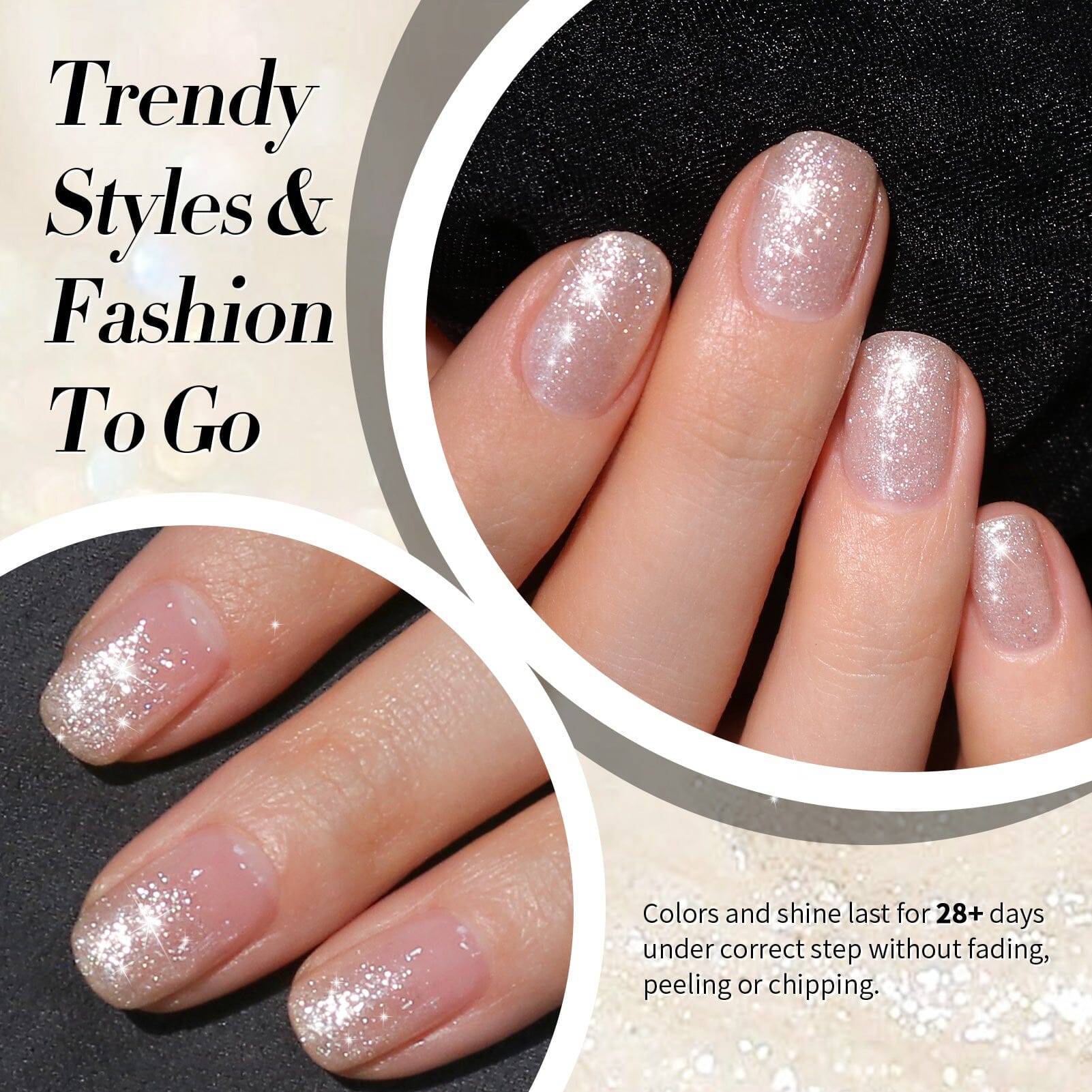 White-shimmer Glitter Gel Polish 15ml Gel Nail Polish BORN PRETTY