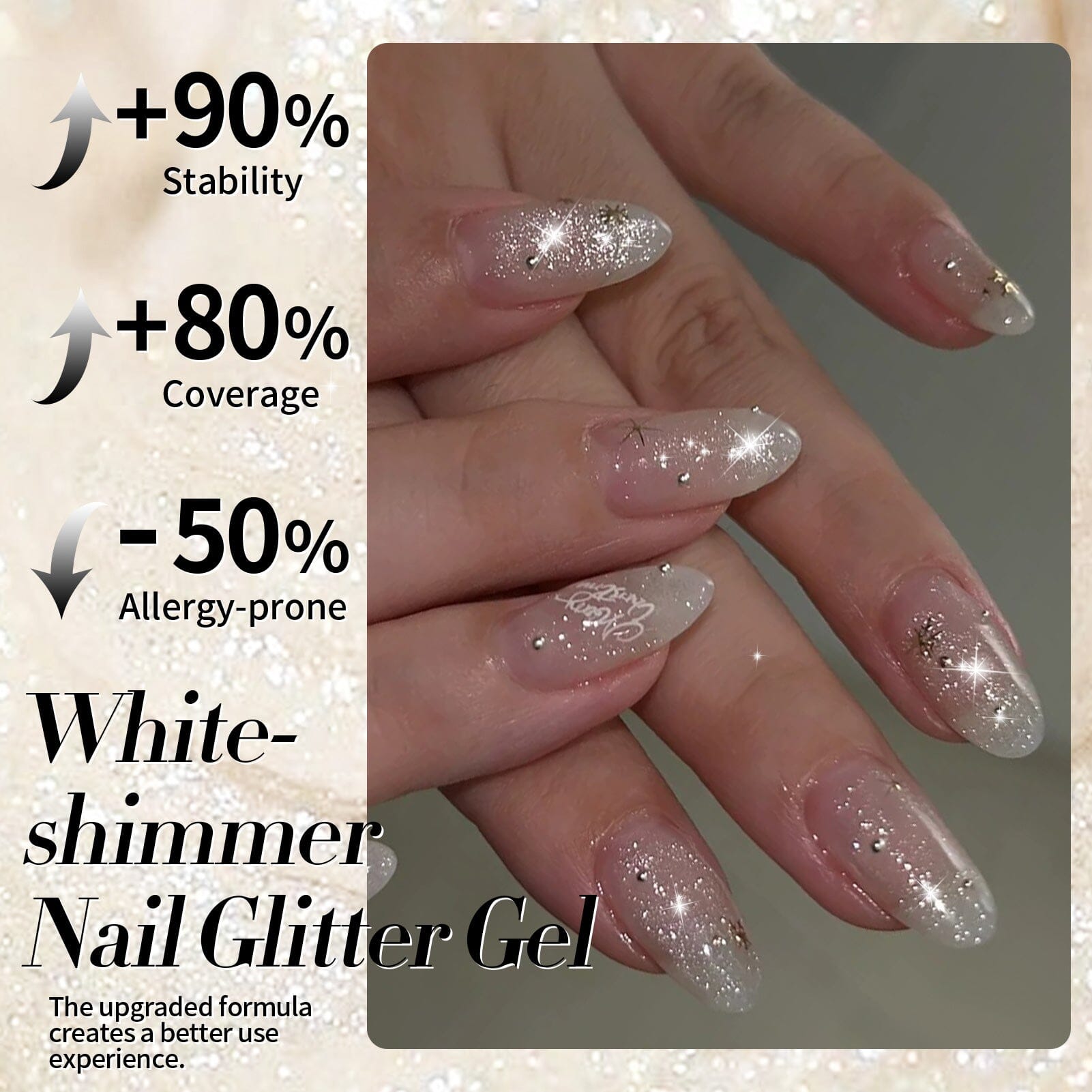 White-shimmer Glitter Gel Polish 15ml Gel Nail Polish BORN PRETTY
