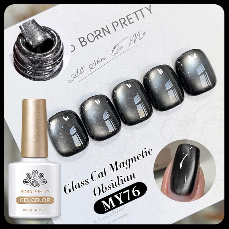 Black Glass Cat Magnetic Gel Polish 10ml Gel Nail Polish BORN PRETTY