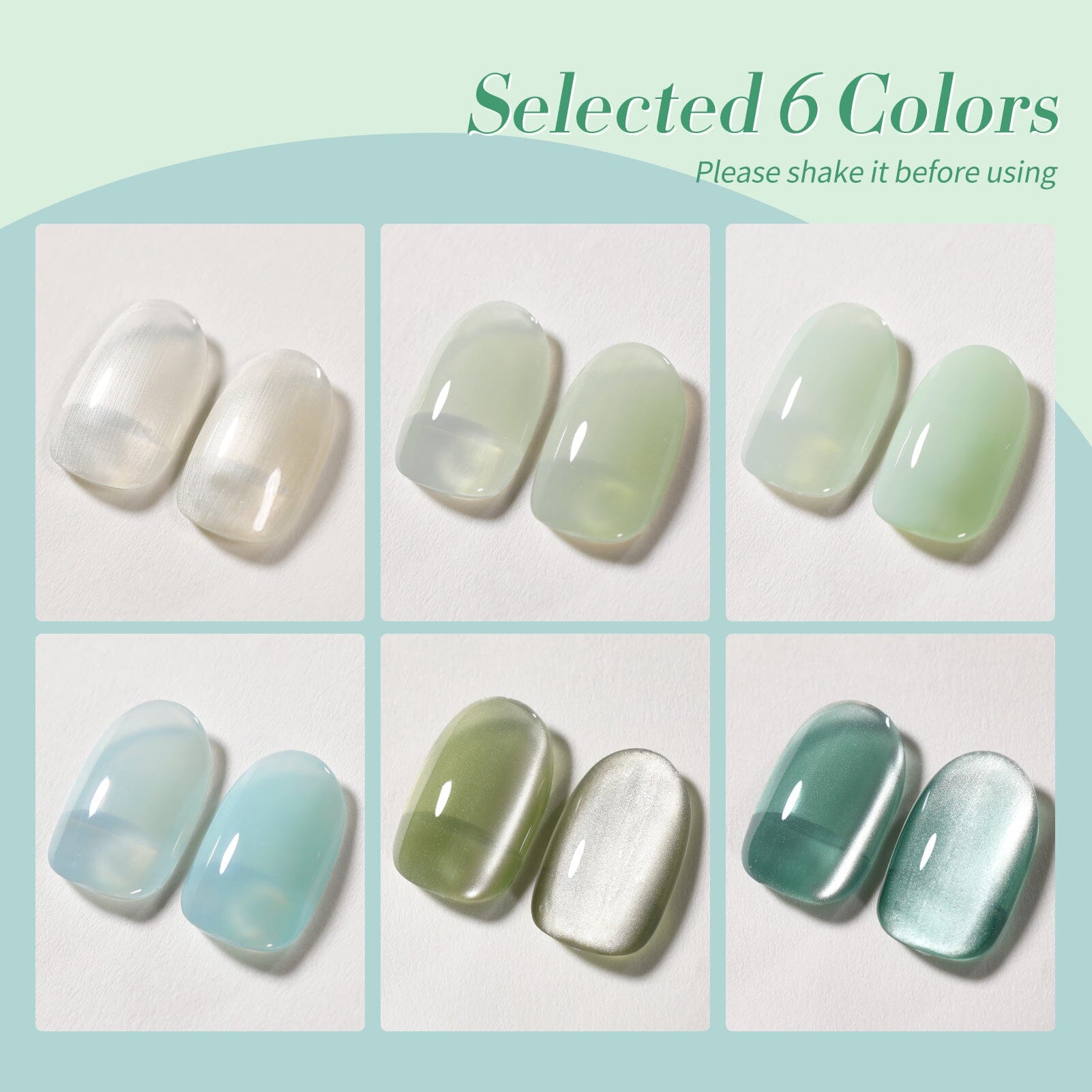 6 Colors Jelly Gel Set Jade Breeze 7ml Gel Nail Polish BORN PRETTY
