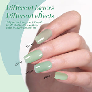 6 Colors Jelly Gel Set Jade Breeze 7ml Gel Nail Polish BORN PRETTY