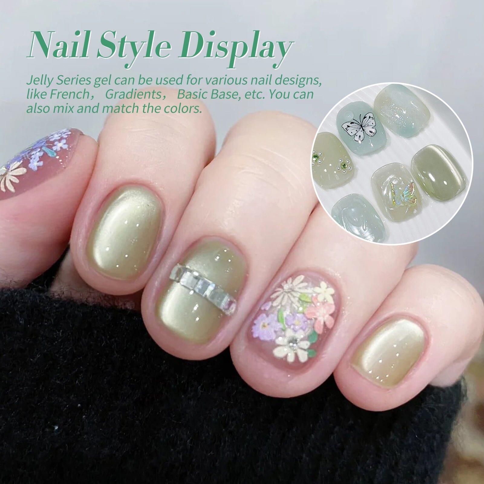 6 Colors Jelly Gel Set Jade Breeze 7ml Gel Nail Polish BORN PRETTY