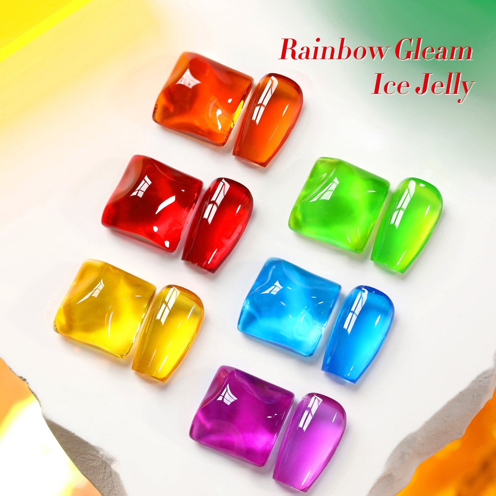6 Colors Rainbow Gleam Ice Jelly Gel 7ml Gel Nail Polish BORN PRETTY