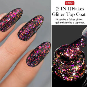 Flakes Glitter Top Coat FG03 7ml Base & Top Coat LILYCUTE