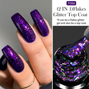 Flakes Glitter Top Coat FG06 7ml Base & Top Coat LILYCUTE