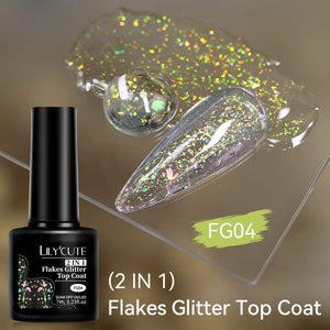 Flakes Glitter Top Coat FG04 7ml Base & Top Coat LILYCUTE