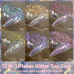 Flakes Glitter Top Coat FG02 7ml Base & Top Coat LILYCUTE