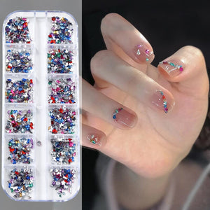 12 Grids Mini Mixed Rhinestones 3D Nail Decorations Nail Art No Brand 02