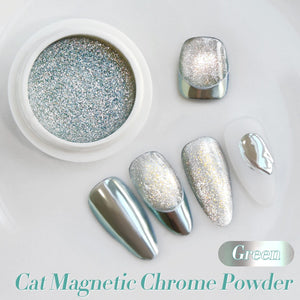 Green Cat Magnetic Chrome Powder Nail Powder BORN PRETTY