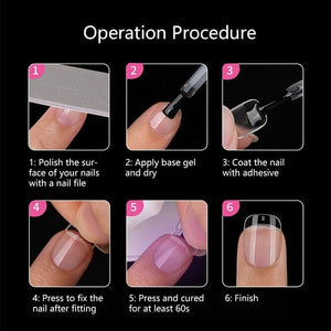 240pcs Square Round Semi-Matte False Nail Tips Nail Tips No Brand