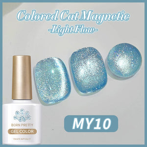 Light Flow Colored Cat Magnetic Gel Polish 10ml Gel Nail Polish BORN PRETTY MY10