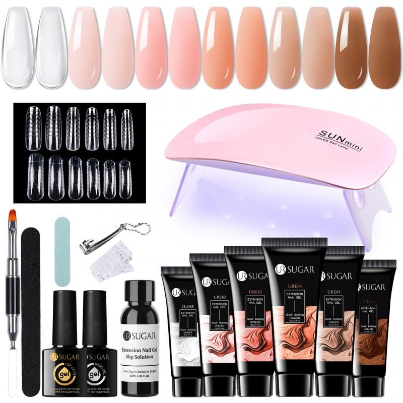 6 Colors Extension Nail Gel Starter Kit NUDE 15ml Extension Nail Gel UR SUGAR