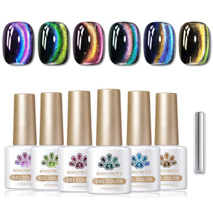 6 Colors 9D Cat Magnetic Gel Polish Set Polaris 7ml Gel Nail Polish BORN PRETTY
